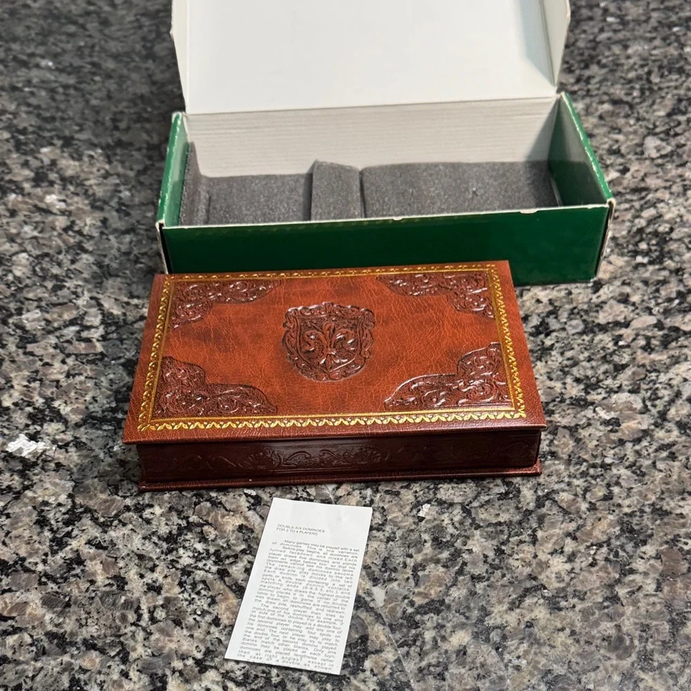 Italfama leatherette double Domino Set made in Italy - Picture 11 of 16